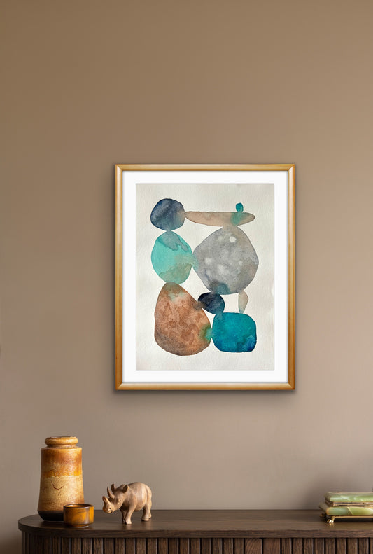 🪨Stacked Stones — A Watercolor Exploration
