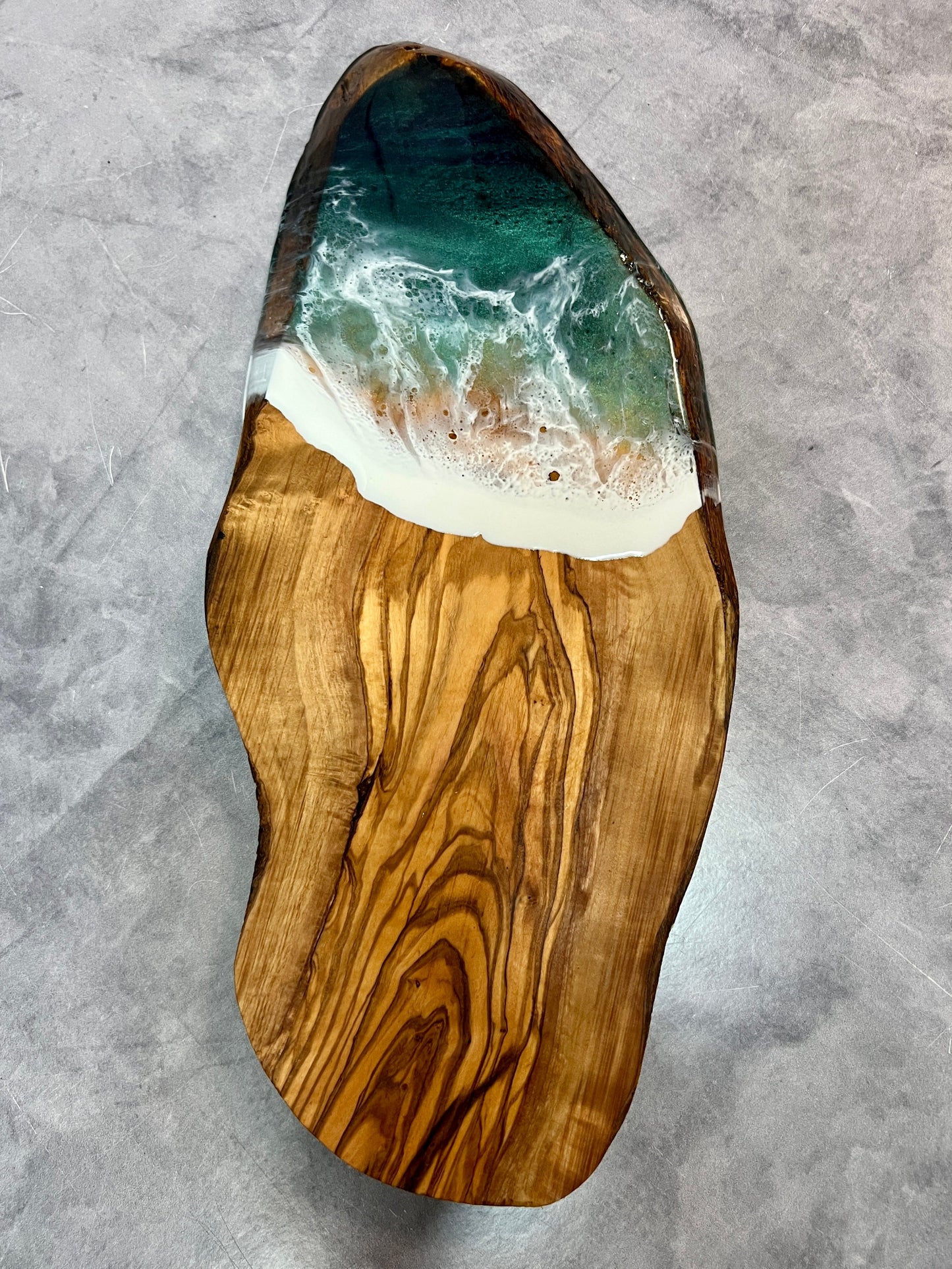 Coastal - Olive Wood Charcuterie Board - 10”-12” - Mediterranean Sea