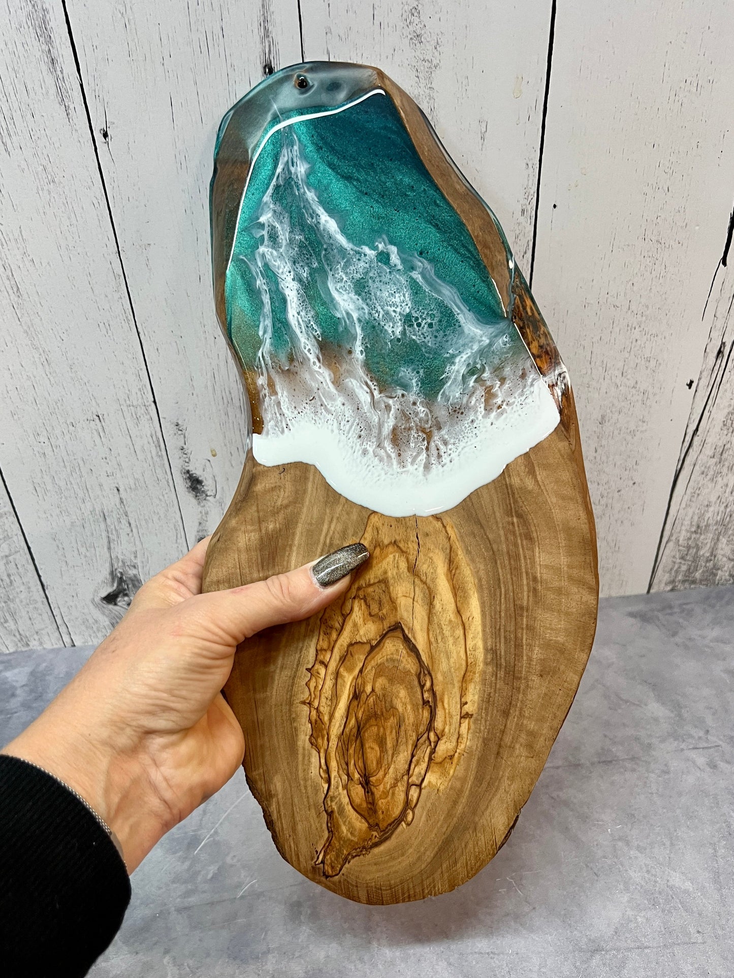 Coastal - Olive Wood Charcuterie Board - 10”-12” - Mediterranean Sea