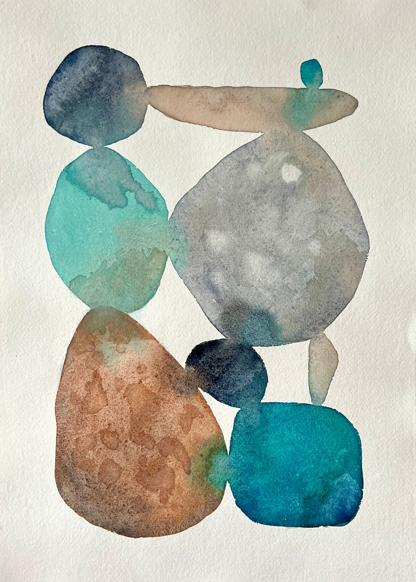 🪨Stacked Stones — A Watercolor Exploration