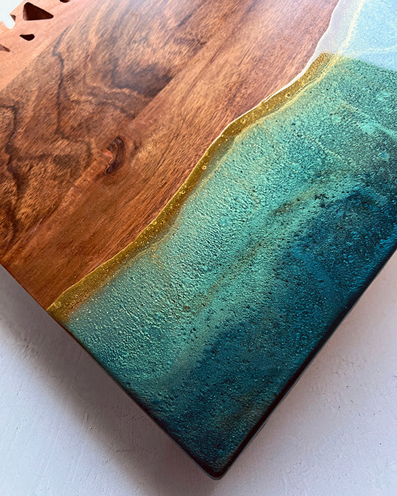 "Lake House" Resin Finished Serving Board