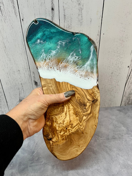 Coastal - Olive Wood Charcuterie Board - 10"-12" - Mediterranean Sea