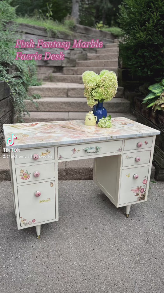 *SOLD* Pink Fantasy Marble - Faerie Desk